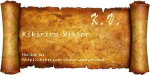 Kikirics Viktor névjegykártya